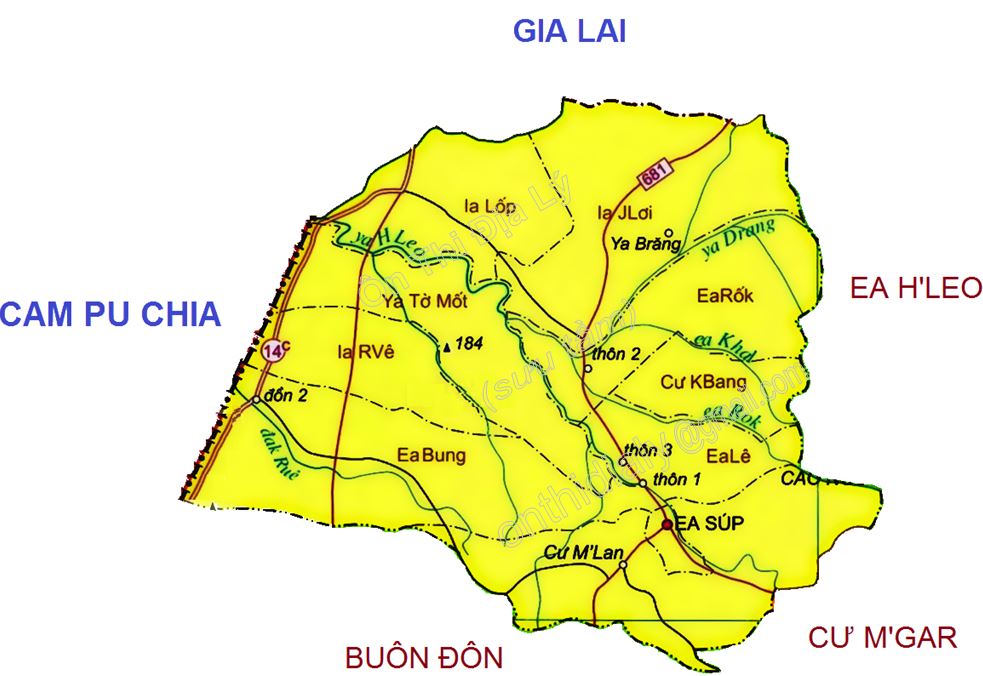 Bản đồ hành chính huyện Ea Súp