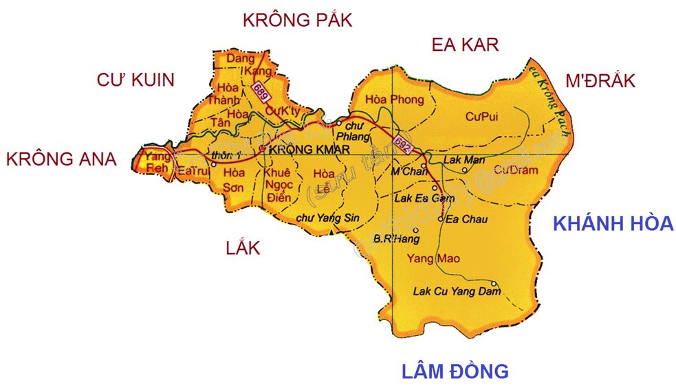 Bản đồ hành chính huyện Krông Bông