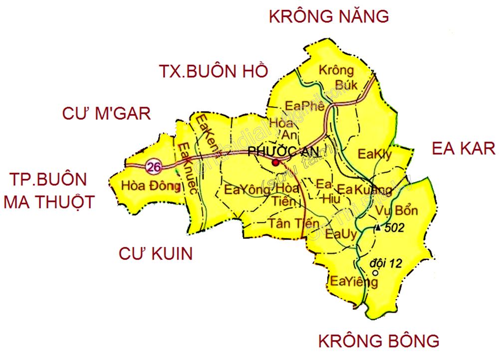 Bản đồ hành chính huyện Krông Pắc