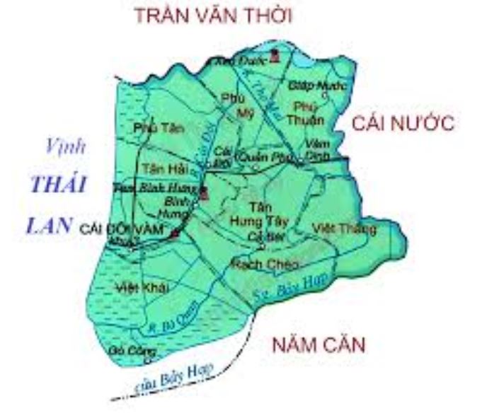 Bản đồ hành chính huyện Phú Tân tỉnh Cà Mau