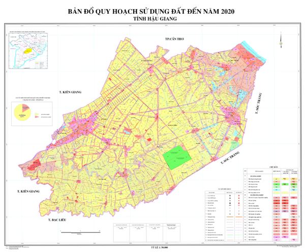Bản đồ quy hoạch sử dụng đất tỉnh Hậu Giang đến năm 2020