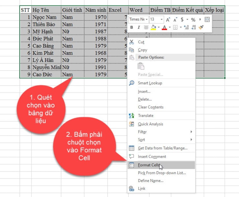 Hướng dẫn cách tạo khung viền trong Excel cực đơn giản 10