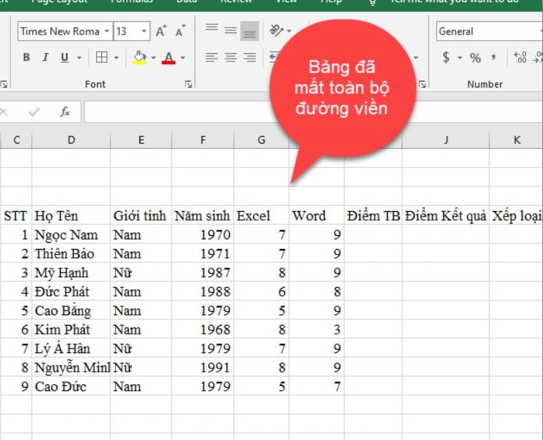 Hướng dẫn cách tạo khung viền trong Excel cực đơn giản 12