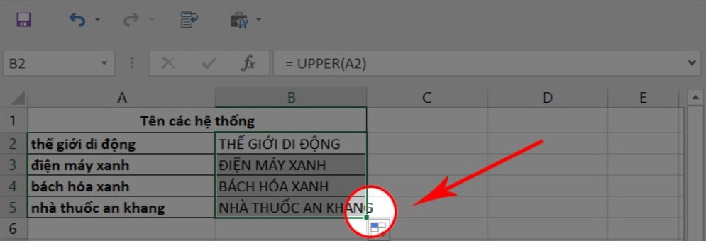 Hàm chuyển chữ HOA thành chữ thường và ngược lại trong Excel 6