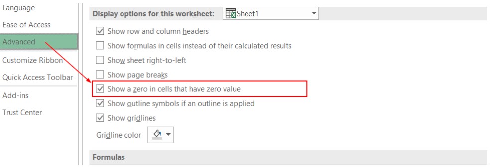 Chia sẻ 3 cách ẩn giá trị bằng 0 trong Excel 2