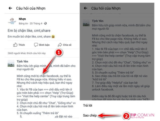 Cách mở chặn Like Share, Comment Facebook thành công 2